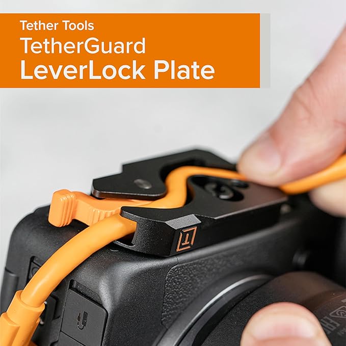 Tether Tools TetherGuard LeverLock Plate Port Protection, Tripod Plate for Cable Management