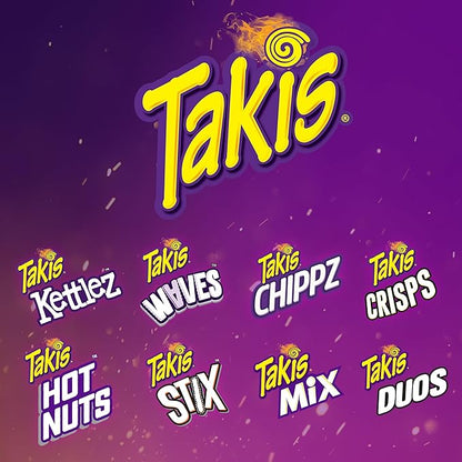 Takis 40 pc / 1oz Hero Variety Pack - Fuego, Blue Heat & Intense Nacho Flavored Rolled Tortilla Chips - (20) Fuego, (10) Blue Heat, (10) Intense Nacho - Perfect for Tailgates or Parties