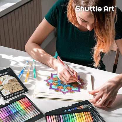 Shuttle Art Gel Pens, 120 Pack Gel Pen Set Packed in Sturdy Box, 60 Unique Colors with 60 Refills for Adults Coloring Books Drawing Doodling Crafts Scrapbooking Journaling
