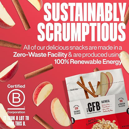 The GFB Apple Cinnamon Protein Oatmeal Cups - Unique Pop-Up Bowl - Gluten Free, Plant Based, Non GMO, Sustainably Made - Ridiculously Tasty, Healthy, Vegan Protein Instant Oatmeal, 2 oz (6 Count)