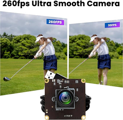 USB 260fps High Speed 110 Wide Angle No Distortion Lens Camera Module 2MP USB UVC Video Lightburn Industrial Camera Plug and Play for Laptop Raspberry Pi Jetson Nano