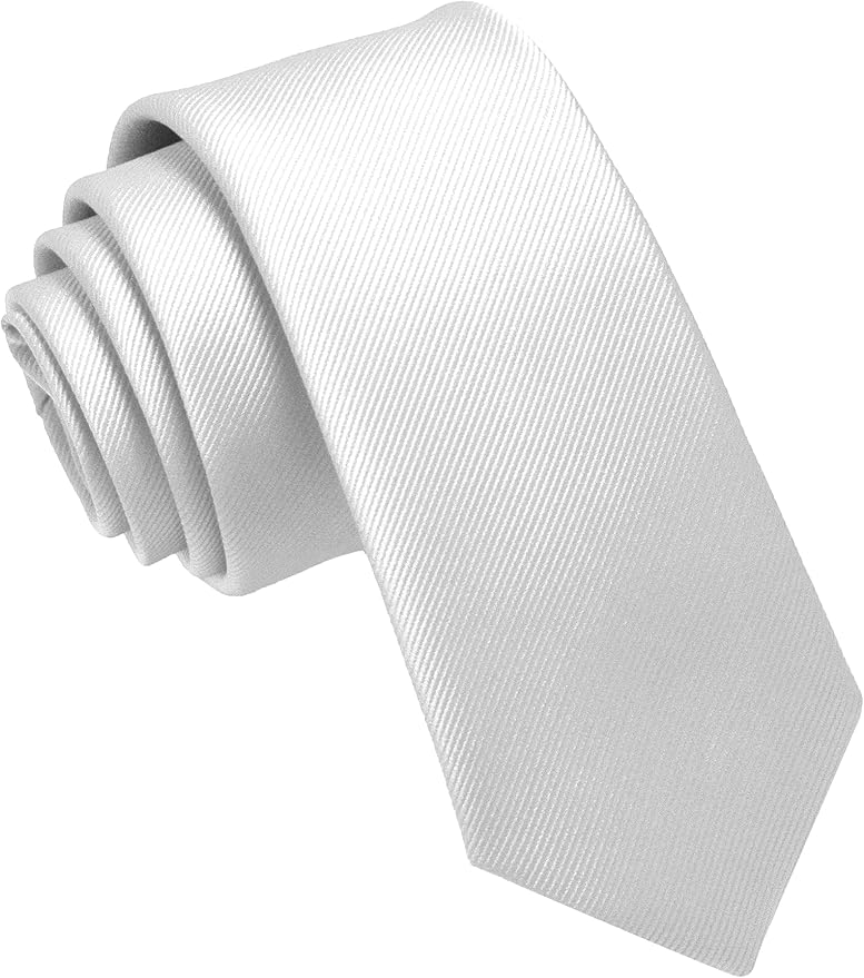 JEMYGINS 2.4" Solid Color Skinny Tie and Pocket Square with Tie Clip Sets for Men (6cm)
