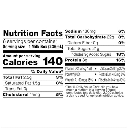 Horizon Organic Shelf Stable 1% Lowfat Vanilla Milk Boxes, 8 fl oz, 6 Count - 8g Protein per Serving, USDA Organic UHT, Ready to Drink for Lunchbox, Travel, or On-the-Go, No Refrigeration Needed
