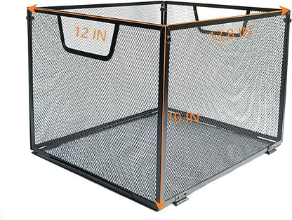 Metal Mesh File Baskets,Hanging File Folder Organizer,Office File Box,Letter Size,Black (2)