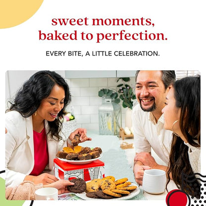 David’s Cookies Gourmet Assorted Cookies and Brownies Gift Basket - 12 x 1.5oz fresh baked cookies and 10 x 2oz individually wrapped brownies - Great for Sharing, Ideal Gift for All Special Occasions
