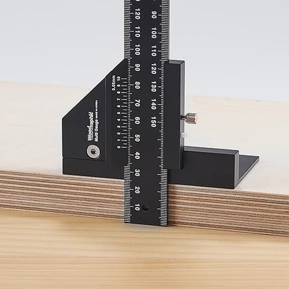 Scriber Gauge – Precision Marking Tool, Measuring Ruler, Layout Square, Thickness Gauge, CNC Aluminum Woodworking Tool for Joinery, Framing, Cabinet - Professional Classic Model (300mm)