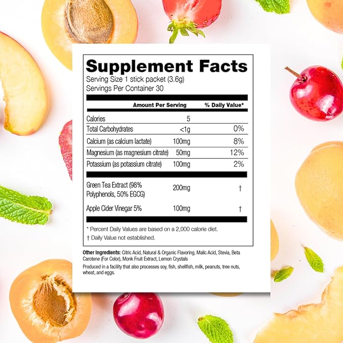 310 Nutrition Sugar-Free Lemonade Water Flavoring Packets - Peach Mango Hydration Powder with Alkalizing Minerals - Low-Calorie Water Enhancer for Energy & Refreshment - 30 Singles - Made in The USA