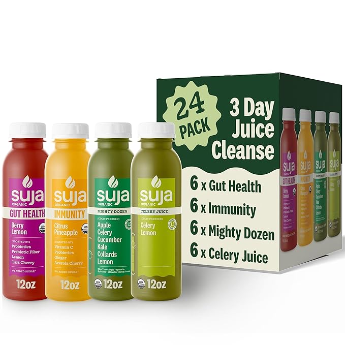 Suja 3-Day Cold-Pressed Juice Cleanse, Organic, Fresh Pressed Juice with No Added Sugar, Supports Immune & Digestive Health, Plant-Based, Gluten-Free & Beginner Friendly (3 Day Cleanse)