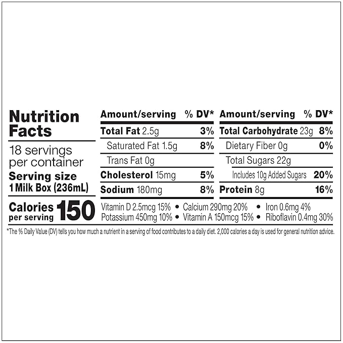 Horizon Organic Shelf Stable 1% Lowfat DHA Omega-3 Chocolate Milk Boxes, 8 fl oz, 18 Count - 8g Protein per Serving, USDA Organic UHT from Pasture-Raised Cows, Ready to Drink for Lunchbox, Travel, or On-the-Go, No Refrigeration Needed
