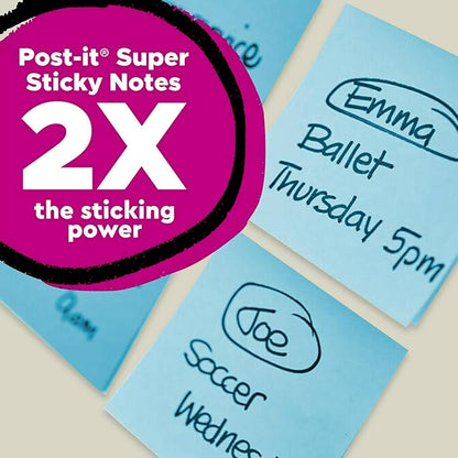 Post-it 100% Recycled Paper Super Sticky Pop-up Notes, 2X The Sticking Power, 3x3 in, 6 Pads, 70 Sheets/Pad, Oasis Collection (R330R-6SST)