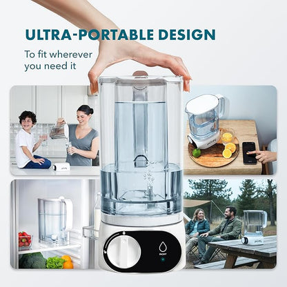 Compact 50oz Countertop Electric Water Filter Pitcher – Removes 99% of Lead, PFAS & Chlorine – 6-Month UltraFiltration