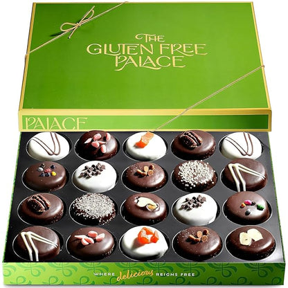 Gluten Free Palace Holiday Gift Basket – Vegan Gluten Free Chocolate Covered Cookies – Gourmet Cookie Gift for Christmas, Thanksgiving & New Year – Delicious Holiday Treats for Men & Women (20 Count)