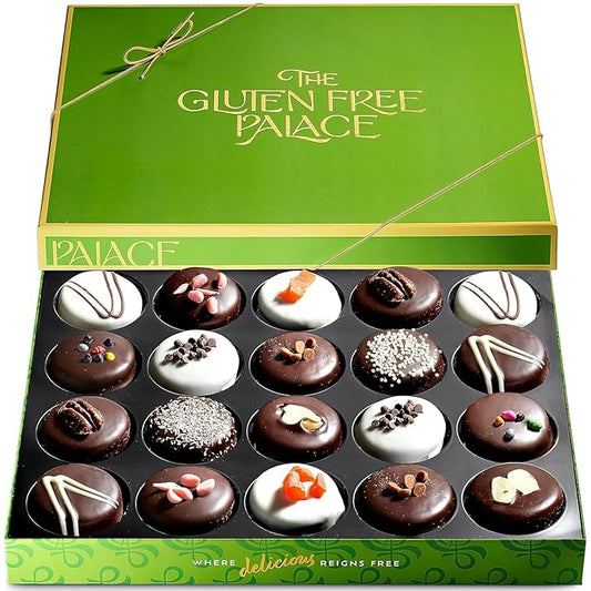 Gluten Free Palace Holiday Gift Basket – Vegan Gluten Free Chocolate Covered Cookies – Gourmet Cookie Gift for Christmas, Thanksgiving & New Year – Delicious Holiday Treats for Men & Women (20 Count)
