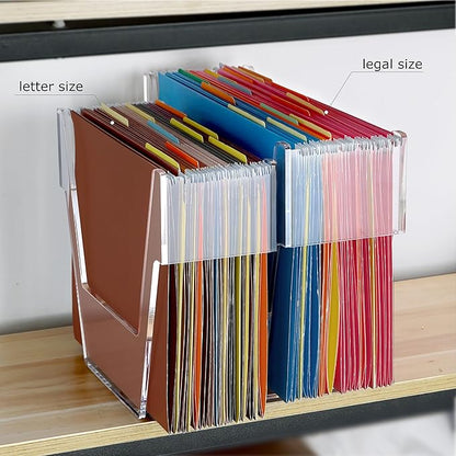 DINGHUO Hanging File Organizer, Letter Size Acrylic Hanging File Folder Frame, Portable File Holder Storage Rack for Desk Home Office or Cabinet - 1 Pack
