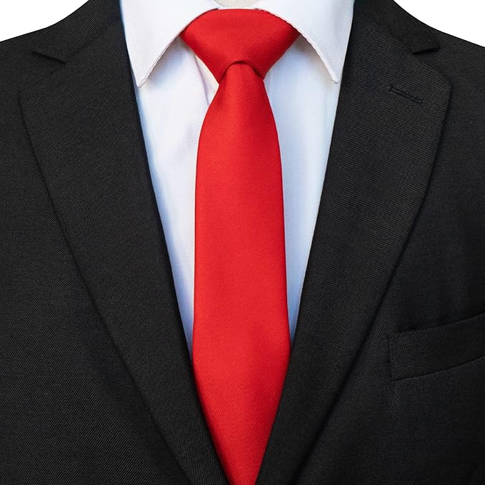 RBOCOTT 2.4“ Solid Color Skinny Tie Business Wedding Necktie for Men(6cm)