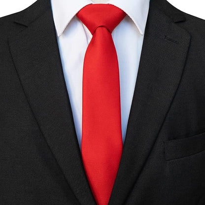 RBOCOTT 2.4“ Solid Color Skinny Tie Business Wedding Necktie for Men(6cm)