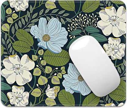 Square Mouse Pad with Stitched Edge, Premium Mousepad Washable Cloth. Computer Mouse Pad with Non-Slip Rubber Base, Mouse Pads for Computers Laptop Mouse 9.25x7.75x0.12 inch-Flower4
