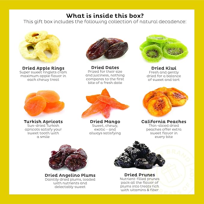 Oh! Nuts Dried Fruit Gift Basket - Gourmet Gift Baskets - Holiday Healthy Assortment Dried Fruits Gift Box - Crafted in the USA - Wooden Apple Shape Gift Tray - (Sunset Orange)