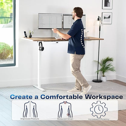 VIVO Electric 71 x 30 in Standing Desk, Memory Height Adjustment, 1B Series, Reclaimed Wood Top White Frame, DESK-KIT-1W7P