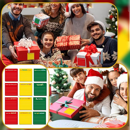 Yinder 24 Pcs Inspirational Sticky Notes Christmas Stocking Stuffers Motivational Sticky Notes Pad Employee Appreciation Gift Bulk for Teacher Nurse Coworker Office 3 x 3'' (Appreciation,Xmas Color)