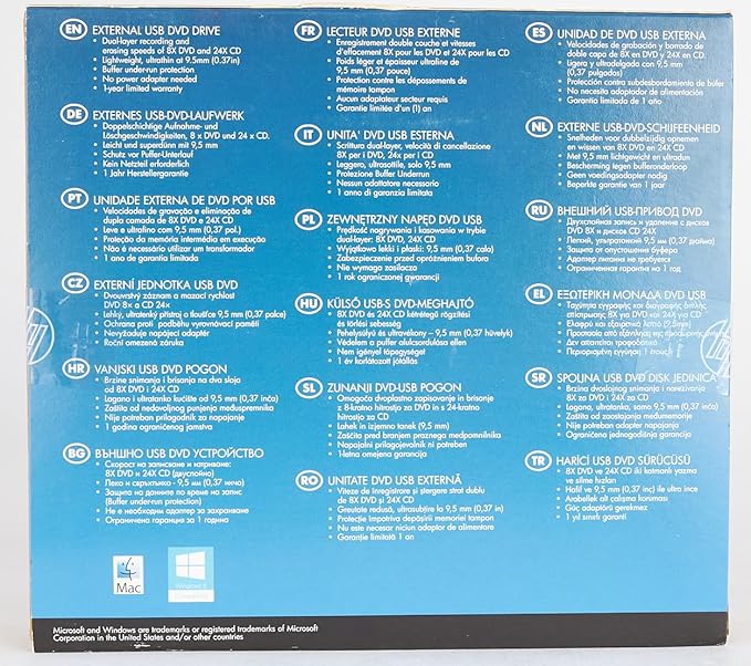 HP USB External DVDRW DriveNew Retail, F6V97AANew Retail)