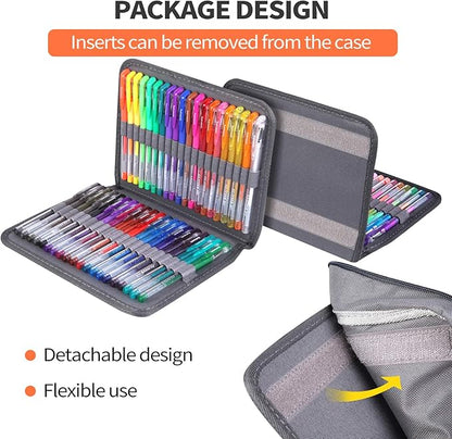 200 Pack Gel Pen Set 100 Colored Gel Pen with 100 Refills,Glitter Gel pens 40% More Ink with Canvas Bag for Kids Coloring Books Drawing Crafts Scrapbooks Journaling Planner