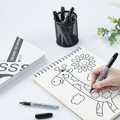 Permanent Markers Bulk, 300 Pack Fine Tip Black Permanent Markers, Waterproof Markers,