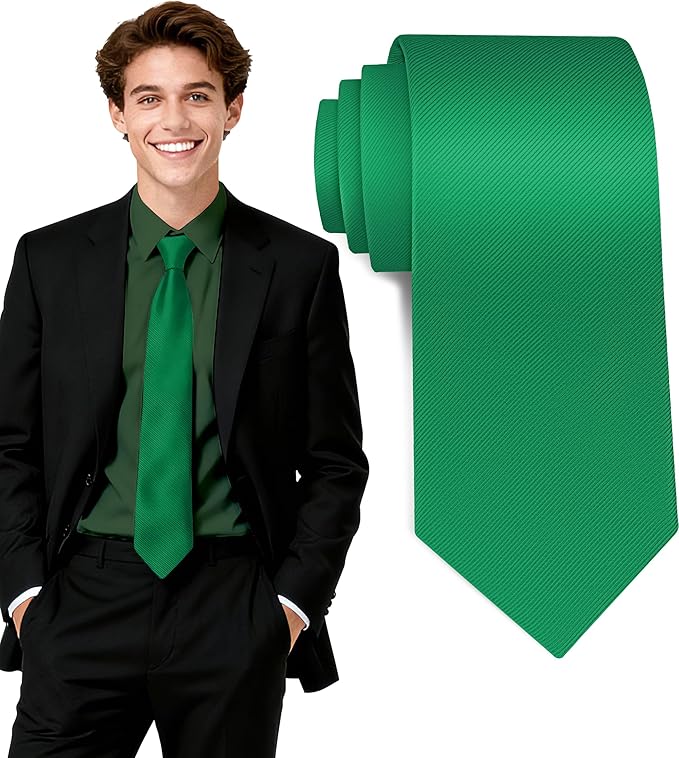 Fineknot Black Ties for Men, Formal Neckties for Men, Solid Color Mens Ties for Business, Wedding, Party, Mens Neck Tie