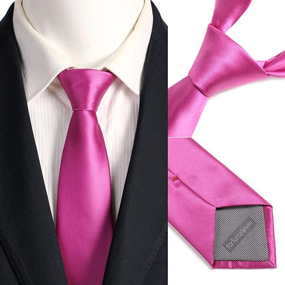 Mens Solid Satin Mens Tie With Hanky,Handmade Neckties For Men