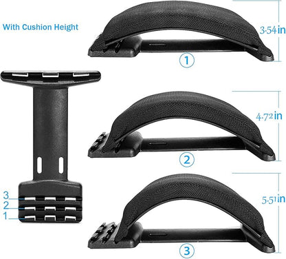 Multi-Level Back Stretcher Device, Lumbar Back Stretching Device, Memory Foam Lumbar Pillow Back Pain Support for Office Chair and Pain Relief(Blue)