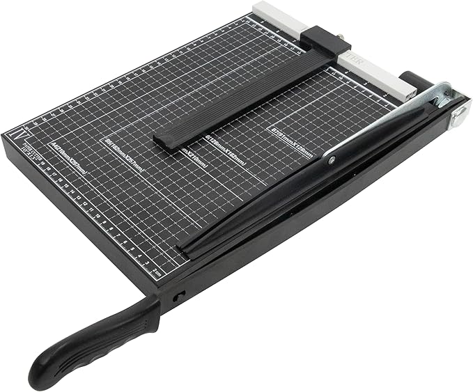 Precision Paper Cutter for A4/B5/A5/B6/B7, 10x13 inches, 70GSM Capacity, Metal Base Black