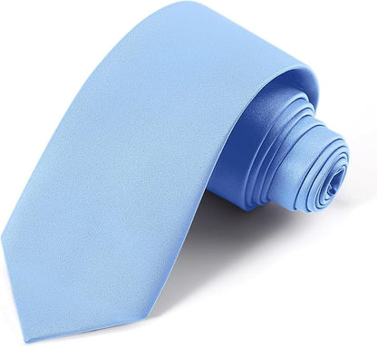 Black Ties For Men Solid Pure Color Formal Neckties 3.15" (8CM) Men's Tie for Business and Wedding with Gift Box