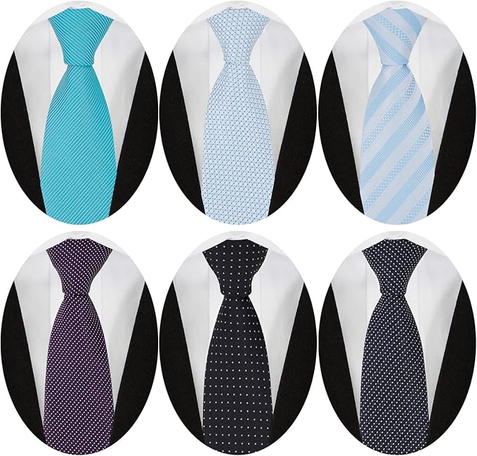 Adulove Men's Necktie Classic Silk Tie Woven Jacquard Neck Ties 6 PCS