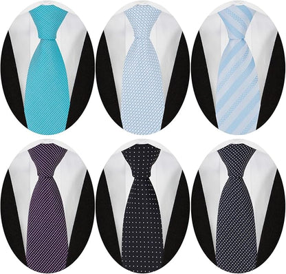 Adulove Men's Necktie Classic Silk Tie Woven Jacquard Neck Ties 6 PCS