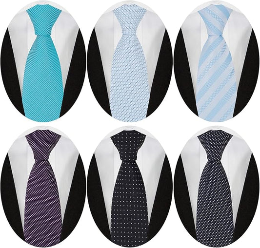 Adulove Men's Necktie Classic Silk Tie Woven Jacquard Neck Ties 6 PCS