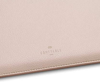 Comfyable Laptop Sleeve 13 Inch Precisely Compatible with MacBook Air M4 2025-2018 & MacBook Pro M2 2022 M1 2020-2016, Faux Leather Cover Case, Sand