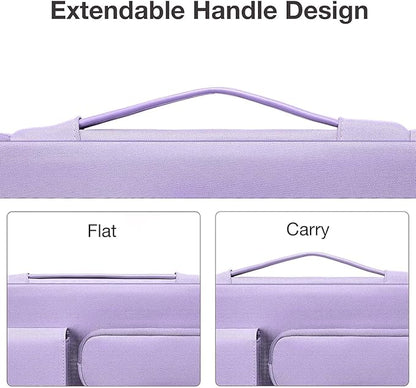 MOSISO 360 Protective Laptop Case 13.3 inch, 13-13.3 inch Laptop Sleeve Compatible with MacBook Air/Pro 13 / Pro 14, HP Dell ASUS Lenovo,Side Open Bag with 2 Raised&1 Flapover Pockets, Purple