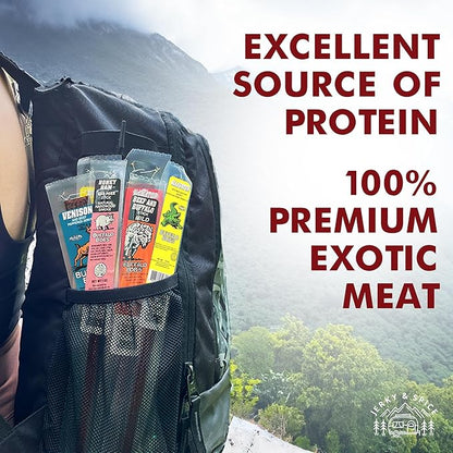 Buffalo Bob's Wild Game Meat Snacks (6 Pack) | Exotic Snack Sampler Box | Gift Baskets for Men | Beef Jerky Gifts | Dad Snack | Random Gifts for Men | Jerky Gift Set | Random Pack