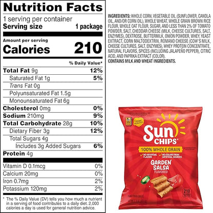 SunChips Garden Salsa Flavored Multigrain Snacks, 1.5-Ounce (Pack of 64)