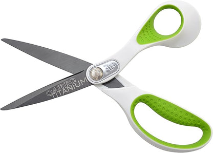 Westcott 16926 8-Inch Heavy-Duty CarboTitanium Scissors For Office and Home, Green/White, 2 Pack
