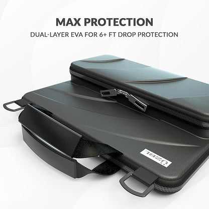 UZBL 11-11.6 Inch Always-on Chromebook Protective Hard Case with Accessory Pouch and Adjustable Shoulder Strap