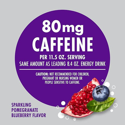 V8 +Energy Sparkling Pomegranate Blueberry Juice Energy Drink, 11.5 fl oz Can (12 Pack)