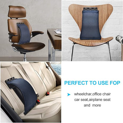 Multi-Level Back Stretcher Device, Lumbar Back Stretching Device, Memory Foam Lumbar Pillow Back Pain Support for Office Chair and Pain Relief