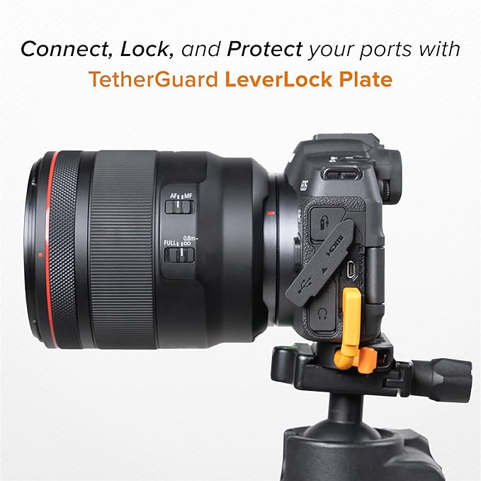 Tether Tools TetherGuard LeverLock Plate Port Protection, Tripod Plate for Cable Management