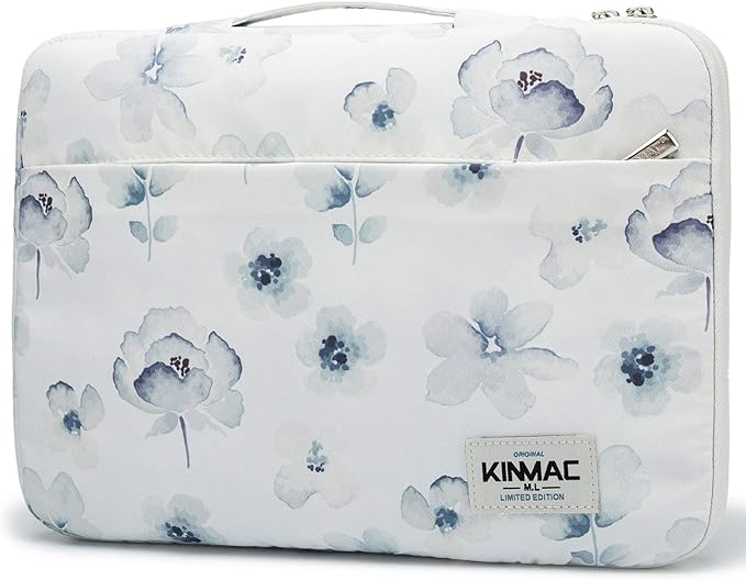 Kinmac 360 Degree Protective Laptop Sleeve Case Bag with Handle for MacBook Air 15 inch and 15 inch-15.6 inch HP Lenovo Dell ASUS Acer Notebook Computer (Chinese Ink Flower)