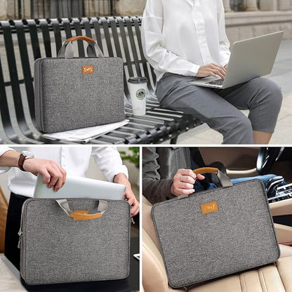 ZINZ Laptop Case 13 inch Sleeve, Expandable Computer Briefcase Protective Handbag with Multi-pockets, Compatible with MacBook Air/Pro M4/M3/M2/M1, iPad 12.9/13, XPS 13, Durable & Recycled，D01G01