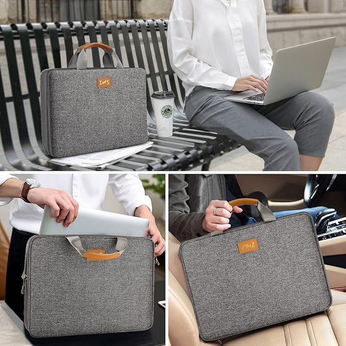 ZINZ Laptop Case 13 13.3 14 inch Sleeve, Expandable Computer Briefcase with Multi-pockets Compatible with 13-14 inch MacBook Air/Pro M4/M3/M2/M1, 13.5 Surface Laptop and 13-14 inch Notebook，D01G01