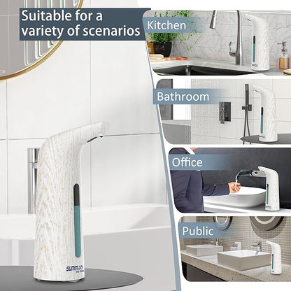 Automatic Soap Dispenser Touchless,400ML Hand & Dish Countertop Electric Liquid Dispenser with Sensor,4 Gear Adjustable Waterproof Battery Operated Kitchen Auto Soap Pump