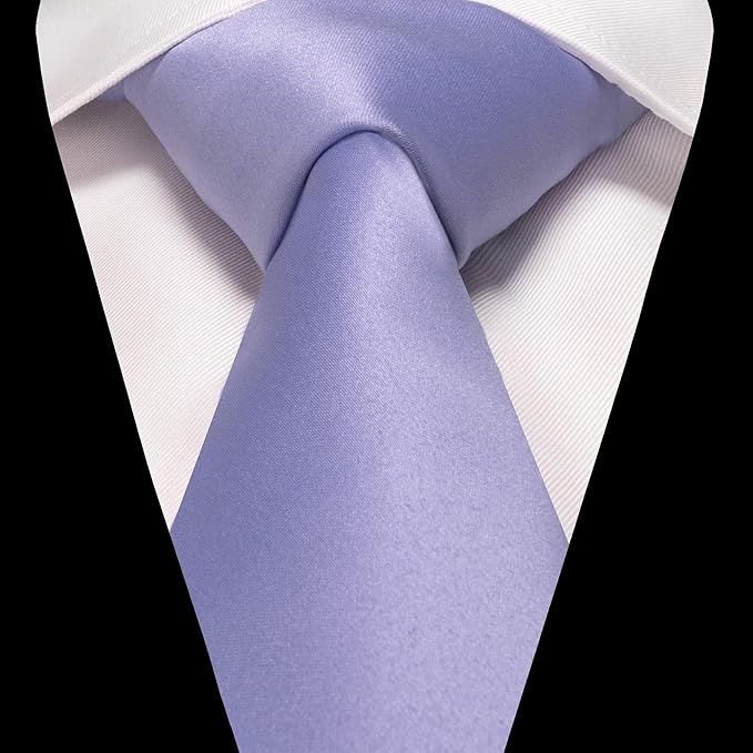 RBOCOTT Solid Color Tie and Pocket Square Hankerchief with Lapel Pin Set for Men