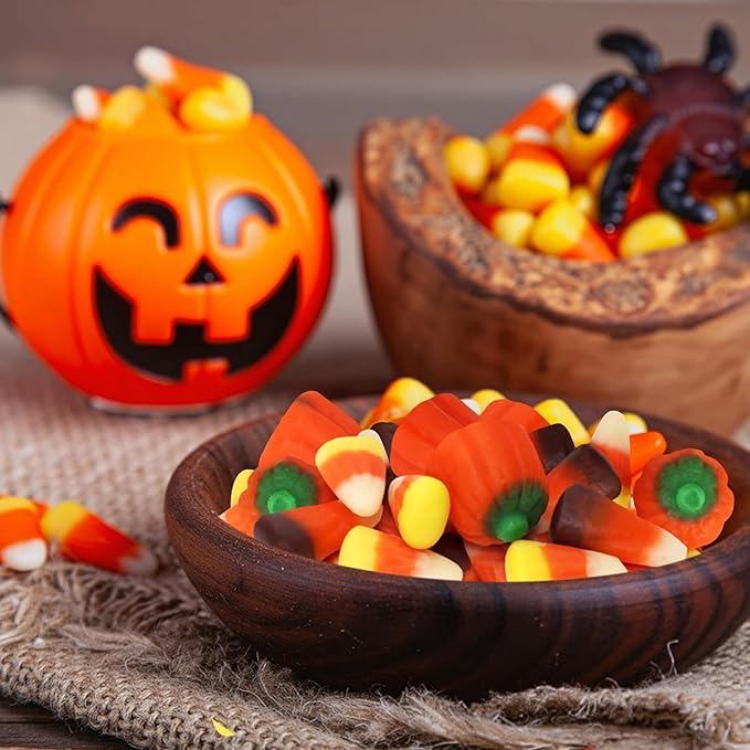 3 Flavor Variety Pack, Candy Corn (1.5 lbs), Autumn Mix (1 lb), Jelly Pumpkins (1 lb), Total 3.5 Lbs, Individually Wrapped, Festive Gift Tower